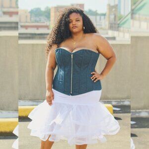 PLUS Navy Blue Jean Corset